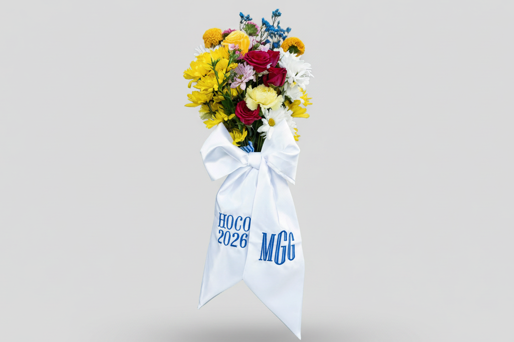 Custom Embroidered Bouquet Homecoming Sash