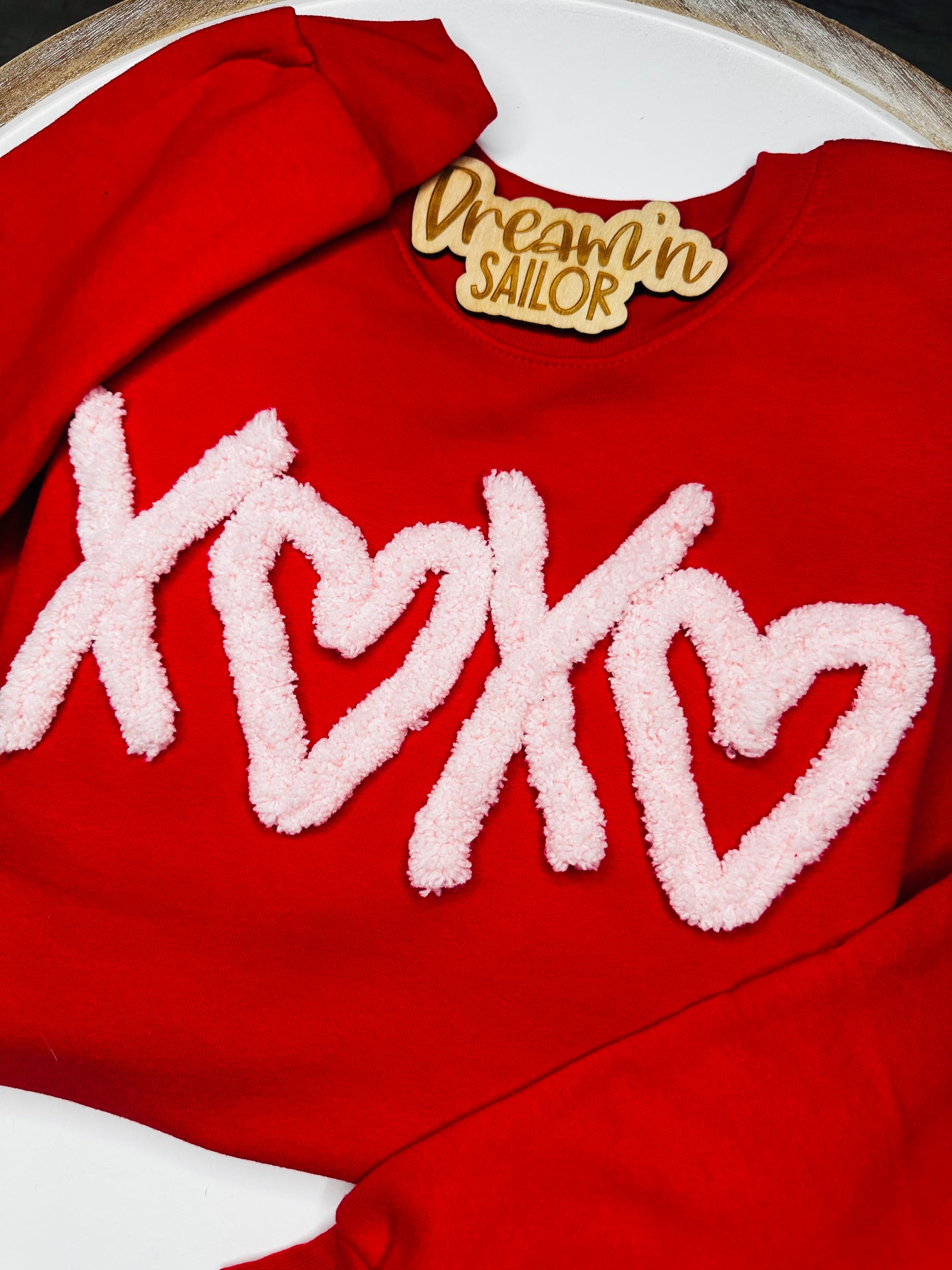 XOXO yarn embroidery