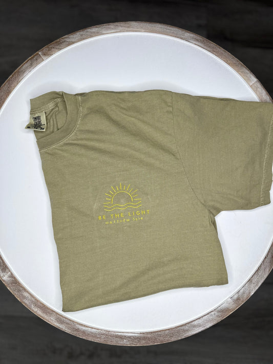 Be the light embroidered on Comfort Colors tshirt